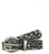 Leslii Damen Gürtel Leo 3cm Animal Print Muster-Gürtel Grau Schwarz Größe 105