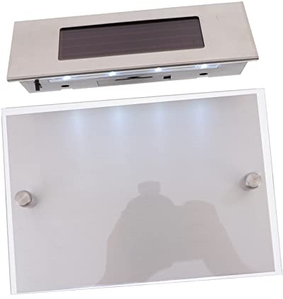 UKCOCO 1 Pc Luz Solar De La Puerta Luces Exteriores Para Casa Números De Casa Para Afuera Ligero Iluminado Número De Casa Condujo Motorizado Señales Pegatinas Reflexivo Acero Inoxidable