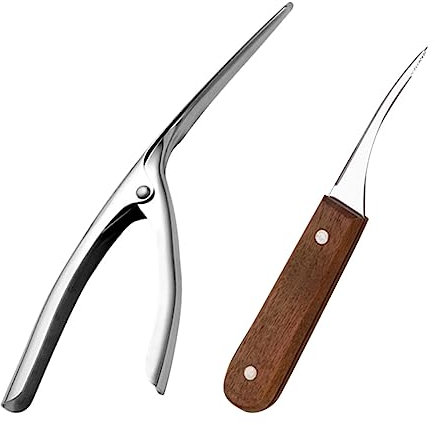 iplusmile Sgusciatori per Gamberi in Acciaio Inossidabile 2 Pezzi Strumenti Professionali per Sbucciare Gamberetti Facile da Usare Antiruggine Cucina