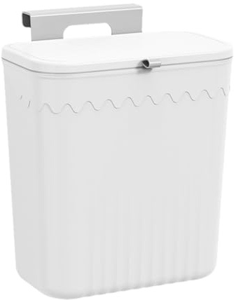 Wall Mountable Bin - Kitchen Food Waste Caddy With Sliding Cover - Hanging Trash Can For Under Sink, Cupboard Door, Motorhome, Camping, Bathroom, Toilet, Bedroom