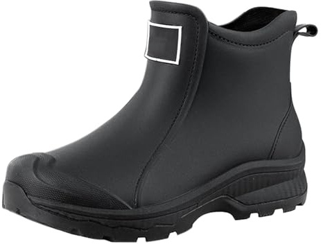 Bottes de pluie mi-hautes pour homme - Semelle souple - Coupe-vent - Résistantes à l'abrasion - Antidérapantes - Pour le bateau, le camping, la voile et les activités de plein air