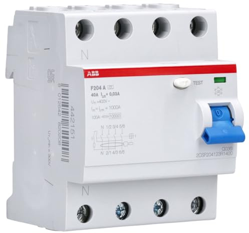 ABB F204 A-40/0.03-L Fehlerstrom-Schutzschalter 4P Typ A 30 mA 40 A 2CSF204123R1400