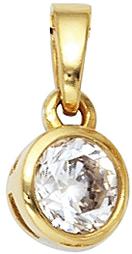 Jobo Damen-Anhänger aus 925 Sterling Silber vergoldet mit Zirkonia