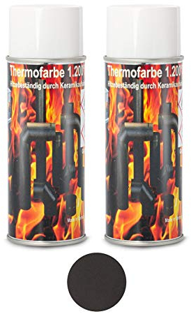 Ofenlack 1200°C Ofenspray Ofenfarbe Thermolack GUSSGRAU 2x 400ml