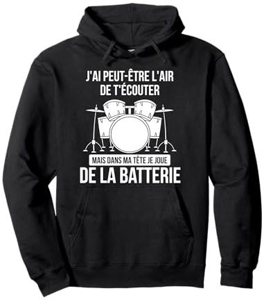 Instrument De Musique Cadeau Drums Baguettes De Batterie Sweat à Capuche