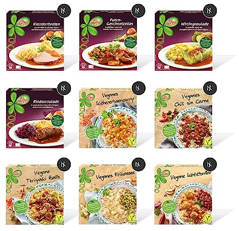 Du darfst Probierpaket - neun verschiedene Fertiggerichte für die Mikrowelle/Wasserbad - inkl. veganen Menüs - Du darfst