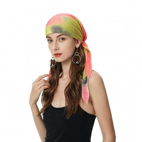 ZLYC - Gorro de quimioterapia de verano para mujer, turbante, bufanda preanudada, talla única