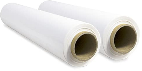 Film Blanco para Embalar, Film, Papel Film, Rollo de Plastico Protector Muebles, Cajas Mudanza, Plastico Cubretodo 50cm x 300m estirables - SIDI (2 unds, Blanco)