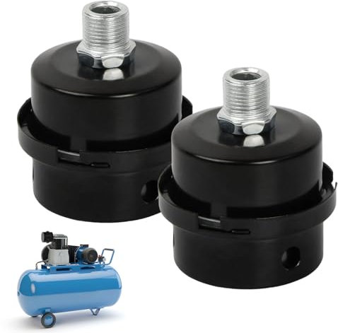 2 Stück Kompressor Schalldämpfer Filter, Kompressor Luftfilter, 3/8 16mm Gewinde Metall Luftkompressor Luftfilter, Schalldämpfer für Luftkompressor, Ansaugfilter Schalldämpfer für Luftkompressor