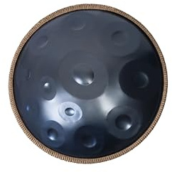 Sarospan Handpan - Tamburo 55,9 cm, 12 note D Kurd 440 Hz, custodia morbida, bacchette, supporto, adesivi note, panno pulizia, video performance artista