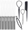 BDBFPAN 10 Stück Bartperle, Haarverlängerung Schlaufe Perlen Vorrichtung Werkzeug, Einfädelhilfe Bartperlen Haar Styling Set Frisurenhilfe, Haarverlängerungen Haarstyling Zubehör