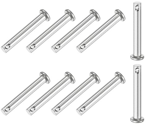 M METERXITY 10 Stück Einloch Klauenstifte, M5 x 35mm 304 Edelstahl Flachkopf Klauenstifte für mechanische Verbindungen/Fixteile/Schiffsausrüstung, Verbindungsscharnierstift Wiederverwendbar