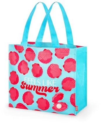 Legami - Borsa Mare Donna, Grande, Beach Bag in Materiale Rinforzato, da Spiaggia con Chiusura Bottone Magnetico, Tote Bag, Sostiene fino a 15 KG, 44 x 61,5 cm