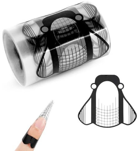 100PCS Cartine per Ricostruzione Unghie,Cartine per Ricostruzione Unghie per Estensione,Cartine Nail Form,Cartine Gel Unghie (Black)