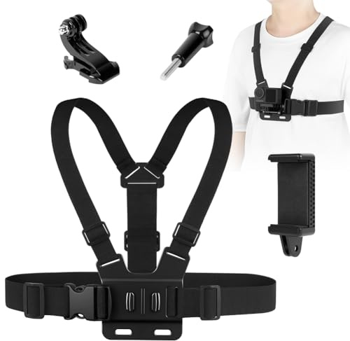 Adiwo Arnés de Pecho Ajustable, para Cámara Deportiva de Acción,Rendimiento Elástica Correa Ajustable, Accesorios Compatible con GoPro y Otras Cámara de Acción