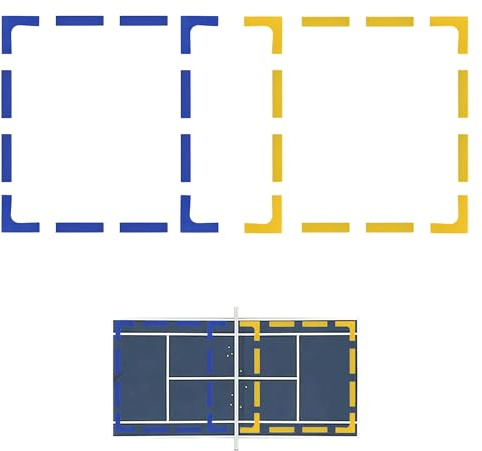 HUSHAX 24 Pezzi Pickleball Court Marker Kit, Court Lines Marker Kit Marcatori Antivento Gettare Giù, Court Line Marker Set, Linee di Marcatura Campo, per Campi da Badminton e Tennis