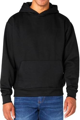 FM London Hoodie para Hombre - Sudadera con Capucha para Hombre, Ligeramente Holgada y de Diseño Pesado, Mezcla de Algodón Transpirable