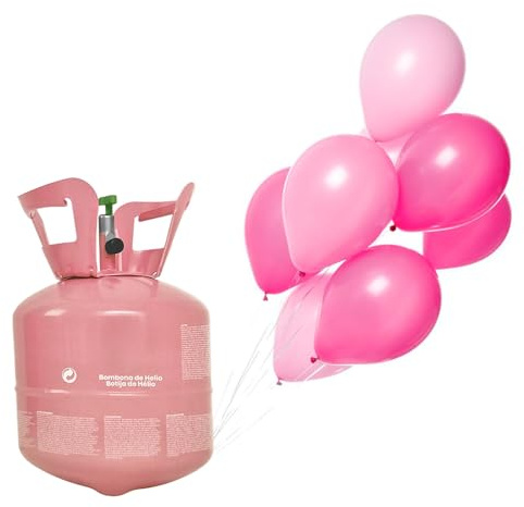 Tradineur - Bombona de helio, ideal para fiestas, cumpleaños y bodas, fácil de usar, capacidad de 4,5 litros = 20 globos (no incluidos)