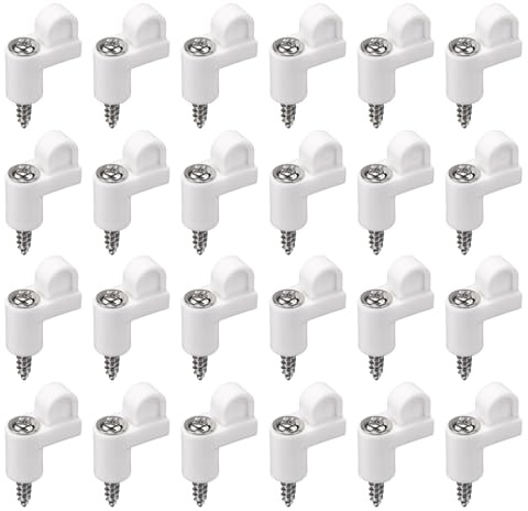 Lot de 24 fixations de fenêtre en nylon et vis métalliques résistantes aux intempéries pour stabiliser le cadre - Vis de fixation de cadre de taille standard