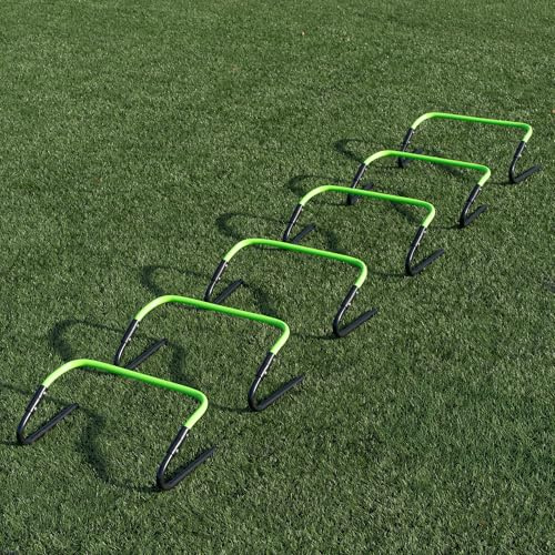 QUICKPLAY Adjustable Speed Hurdles Set of 6 - Football Training Hurdles with 3 Height Settings, Agility Hurdles for Football & Sports Hurdle Training, Foldable Mini Hurdles with Carry Bag
