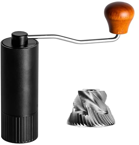 Macinacaffè Manuale con Macine, Mulinello Portatile in Alluminio per Caffè