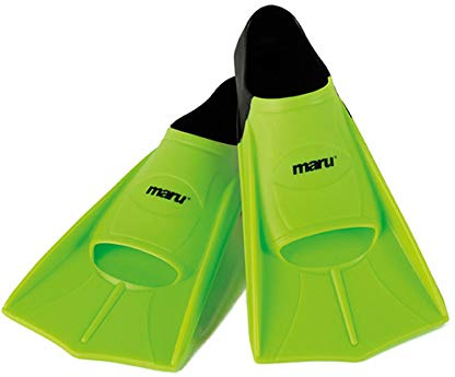 Maru Training Fins – Neon Lime/Black UK 2/3 (EU 35/36) – Short Silicone Swimming Fins for Adults & Juniors – Swimming Flippers for Strength & Speed – Comfortable, Durable & Trusted by Coaches