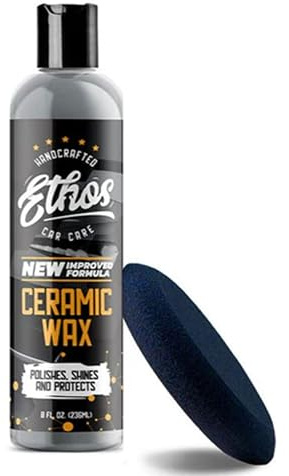 Ethos Ceramic Wax - Aerospace Coating Protection | Ceramic Polish and Top Ceramic Coat | Ceramic Car Coating | Slick, Hydrophobic Finish