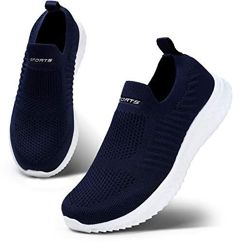 HKR Zapatillas Deporte para Mujer Ligeros Zapatos de Trabajo Calzado Cómodo para Caminar Gimnasio Jogging Azul Marino 42 EU