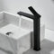 Badarmatur - Wasserhahn Bad Einhand-Waschtischbatterie, Schwarz Matt, Hoher Wasserhahnauslauf