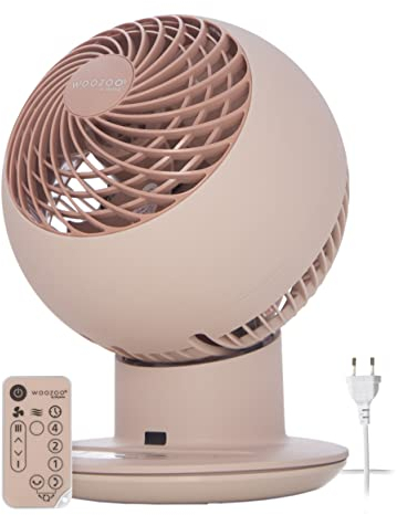 Iris Ohyama Woozoo, 30m², Ventilatore da Tavolo, Ufficio Fan, Rosa, Telecomando, Silenzioso, Oscillazione, Per Camera, Soggiorno, Cucina, Circolatore d'Aria, Raffreddamento, Potente, PCF-SC15T