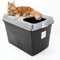 Hop In Katzenklo Katzentoilette Geschlossen mit Deckel Top Entry Jump-In XXL Katzenklo Oben einstieg Groß Katzen WC Klo schwarz
