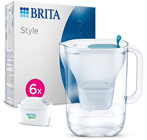 BRITA Jarra filtrante estilo azul (2,4L) incluye 6 cartuchos de filtro MAXTRA PRO All-in-1 - PRECIO CHOC