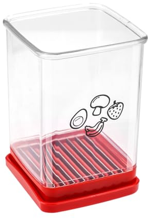 Tasses Coupe Fruits, Coupe-Fruits Rapide Acier Inoxydable Coupe-Fraise Main Coupe-Fruits avec Plaque à Pousser Coupe-Oufs Outil de Tranchage pour Banane, Fruits Mous, Légumes, Cuisine