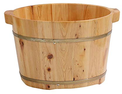 NAYIRI Eimer für Fußbad, Sauna-Zubehör, Sauna-Eimer, Wassereimer, handgefertigte Holz-Fußbadewannen, Fußentspannungsfass als Geschenk Hopeful