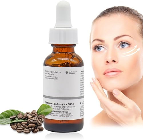 Caffeine Solution 5% + EGCG, 30 ml di caffeina siero oculare, siero oculare, soluzione di caffeina 5% + EGCG, siero oculare contro occhiaie e gonfi, siero per occhi di caffeina per donne e uomini