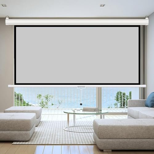 ZYXQQJ 30 40 50 60 70 Projector Screen HD Home Theater Projector Movie Screen Manual Pull Down Projection Screen, Public Display Screen(4:3,50inch)