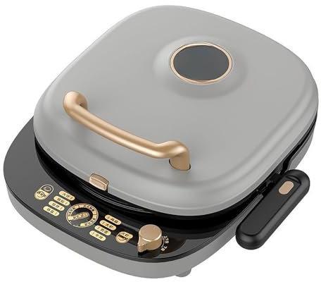 Teglia Elettrica a Doppio Lato, Padella Elettrica con Coperchio, Macchina per Pancake Multifunzionale, Doppia Piastra Rimovibile, per Barbecue, Pollo