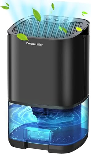 Powate Luftentfeuchter 1000 ML,Luftentfeuchter Elektrisch Entfeuchter Energiesparend,Tragbar,Ultra Leise,Auto Abschaltung,7 Farbiges Licht,Raumentfeuchter Dehumidifier für Schlafzimmer,Bad,Home