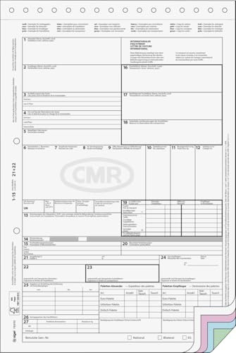 Sigel CMR fraktbrev internationell A4 självkopierande 50 stycken | FB490, internationell fraktsedel med 4-faldig formuläruppsättning