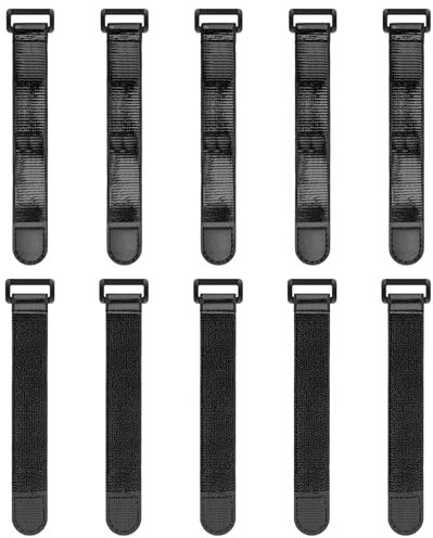 Trilancer Elastic Cinch Straps with Anti-Slip Strips, 15cm x 3cm (10 Pack) Heavy Duty Multipurpose Straps for Extension Cords, Cables, Ropes,Hoses, Bike,Pant Garters,Garage and Workshop