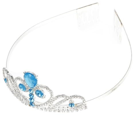 DEARMAMY Couronne Décorative pour Garçon et Filles Taille Unique Bleu Goutte D’eau Coiffe de Couronne Légère Confortable pour Fête D’anniversaire et Cérémonie