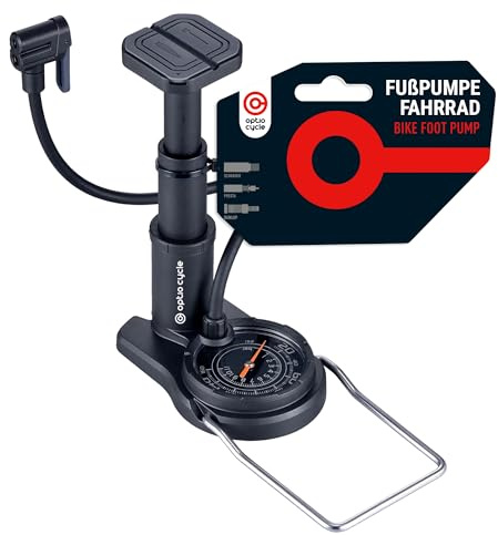 Pompa Da Pavimento per Bici 160 PSI / 11 Bar – Pompa a Pedale con Manometro | Gonfiatore Bici a Piede Universale per MTB, E-Bike | Track Pump Professionale per Bicicletta con Manometro