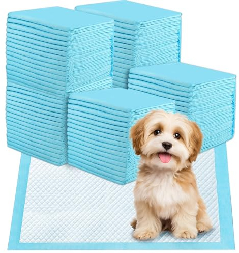 Jukibole Hundträningskuddar 33 x 45 cm – 100 stycken engångsunderlägg, 6-lagers PIPI mattor för valpar och hundar, ultraabsorberande, läckagesäker och luktfri, blå, engångsskötmattor för bebisar