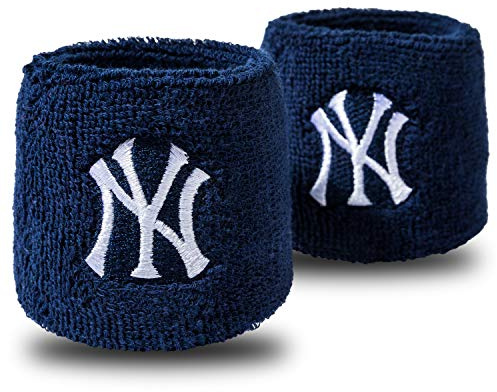 Franklin Sports New York Yankees MLB Baseball Wristbands - Youth MLB Team Logo Sweat Wristbands - Great for Costumes and Uniforms - Wristband Pair