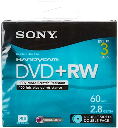 Sony 3DPW60DSR2HC 3-Pack 8cm DVD+RW Double Sided with Hangtab