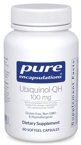 Pure Encapsulations Ubiquinol-QH - 100 mg CoQ10 - Supports Energy Metabolism & Heart Health* - Coenzyme Antioxidants Supplement - Non-GMO - 60 Softgel Capsules