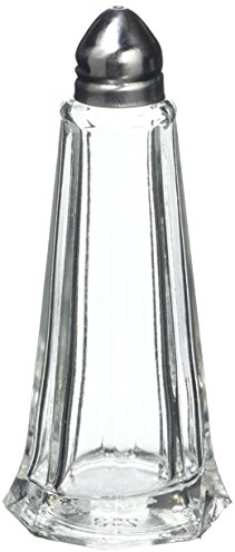 Genware KC001 Glass Lighthouse Salt Shaker Top, Silver