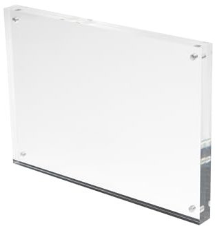 Deflecto 15mm A6 Magnetic Double Sided Acrylic Display Block Photo Frame, Clear, Transparent, Picture Display, (150 x 105 x 15mm)