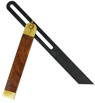 Dapetz ® 10.5-Inch Adjustable Carpentry Square Bevel Gauge - Sliding T-Bevel Ruler with Stainless Steel Blade and Hardwood Handle for Craftsmen, Carpenters, and Architects