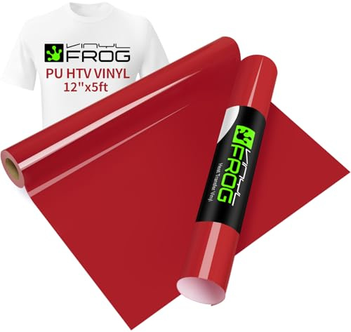 VINYL FROG Heat Transfer Vinyl Roll HTV Vinyl - 30.5x155cm Red Iron on Vinyl for T-Shirts, Heat Press Vinyl for DIY Craft Designs (Red)
